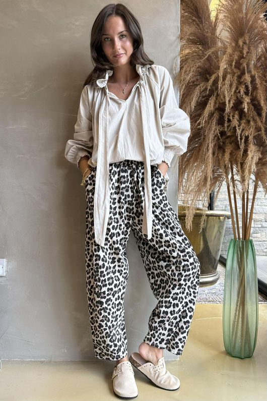 Lagen Zanzibar Seamed Tapered Barrel Pant Calico & Black /17=